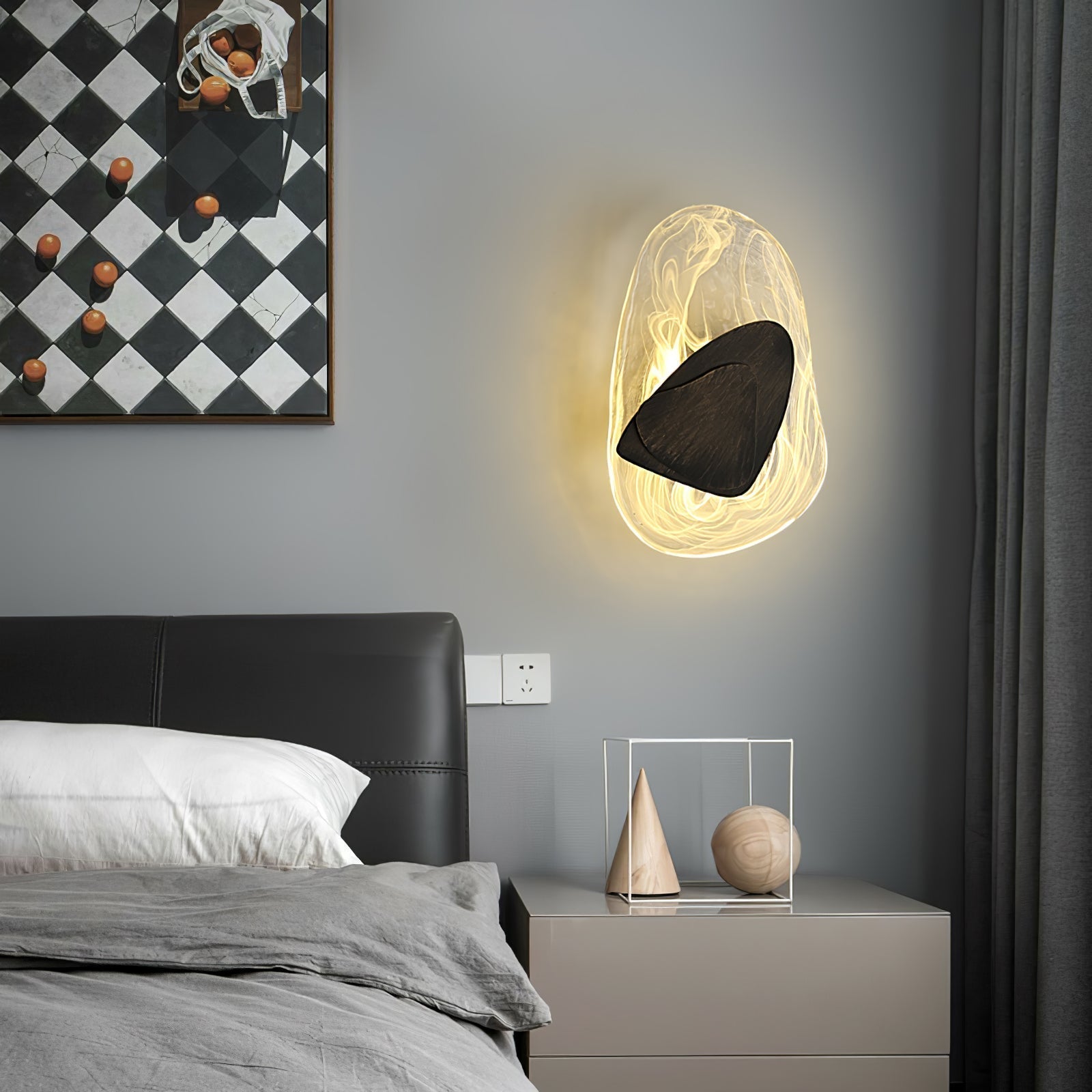Beatrice Applique Murale Artistique en Verre Noir - Neutralighting