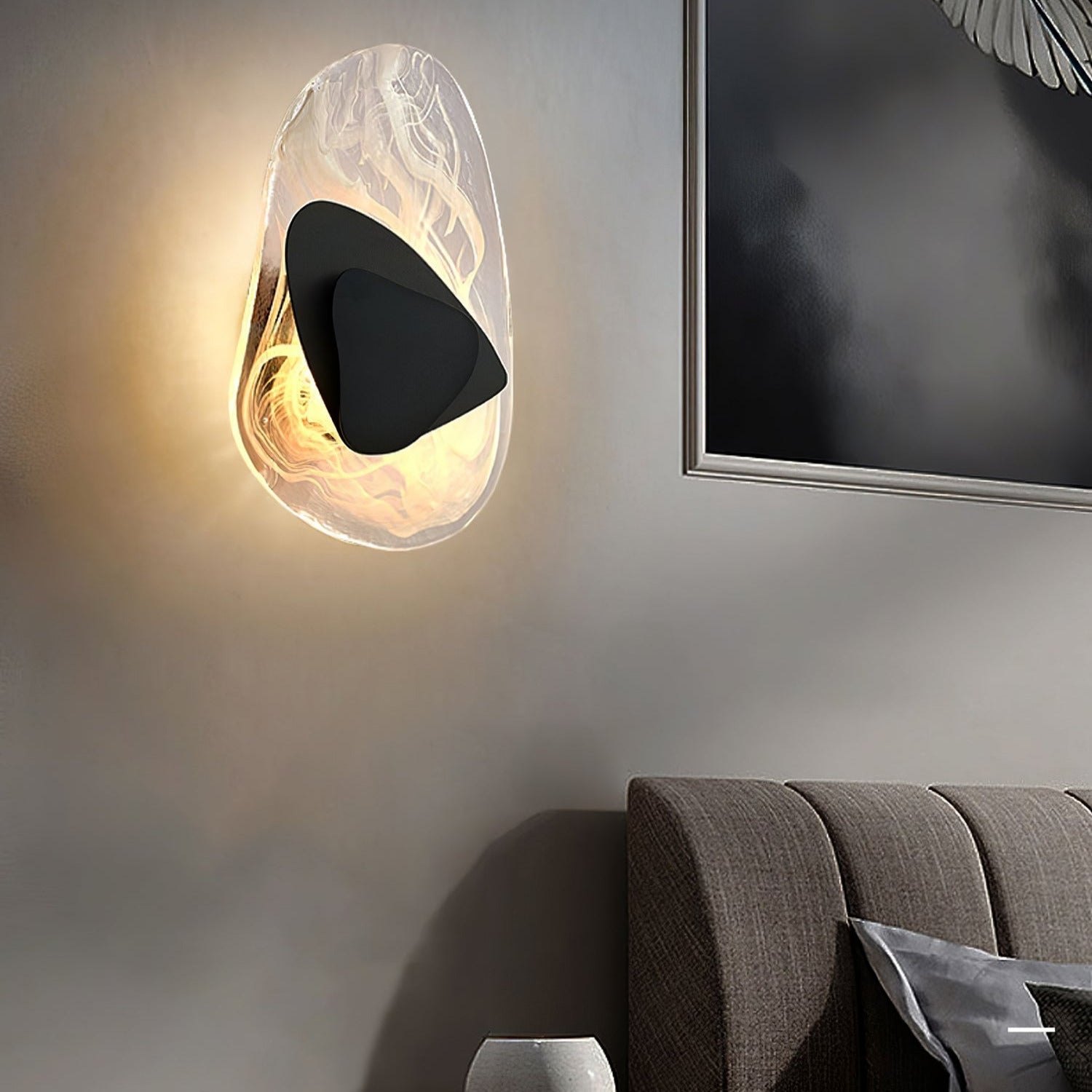 Beatrice Applique Murale Artistique en Verre Noir - Neutralighting