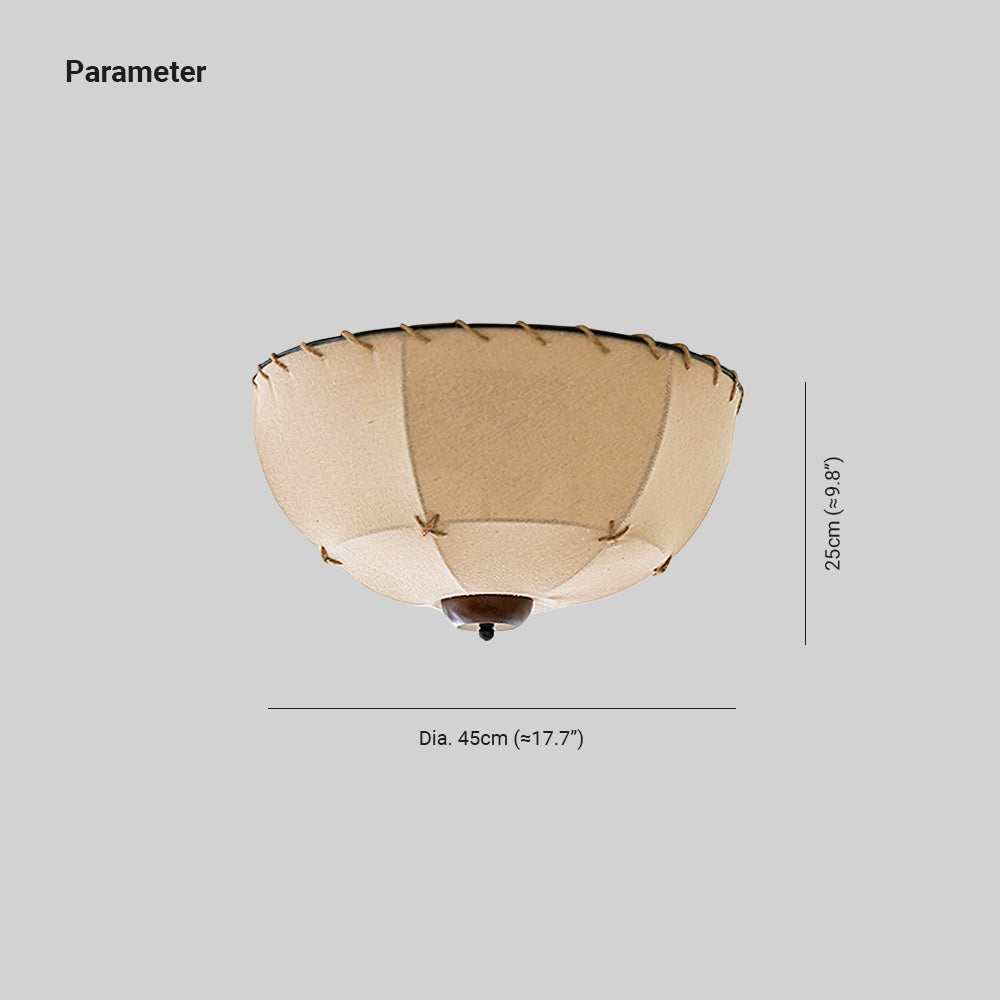 Lumis Plafonnier Rustique en Bois et Tissu - Neutralighting