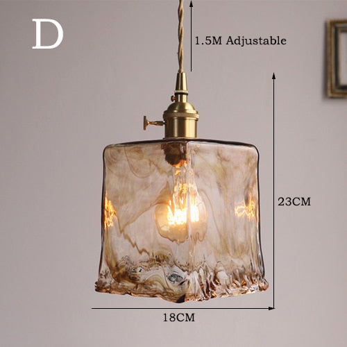 Zina Suspension Géométrique Vintage Verre. Laiton. Salon