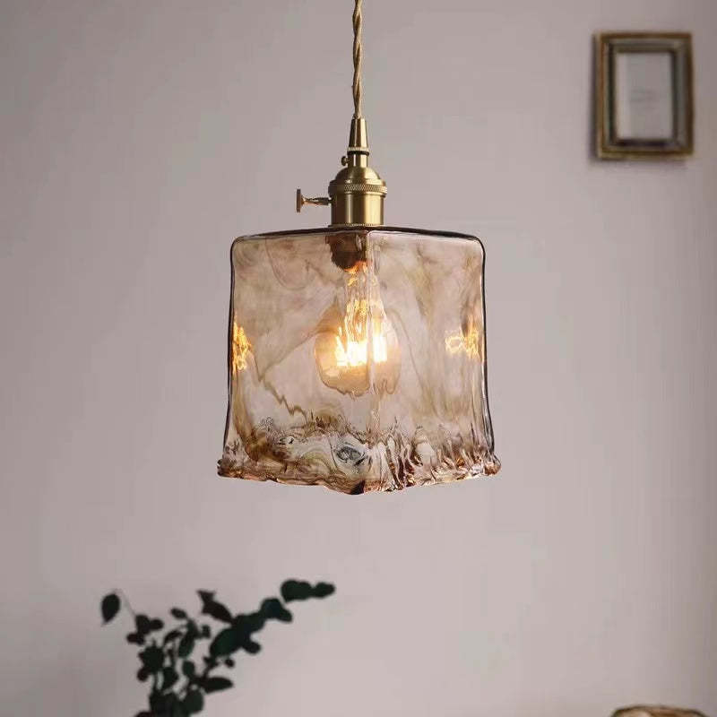 Zina Suspension Géométrique Vintage Verre. Laiton. Salon
