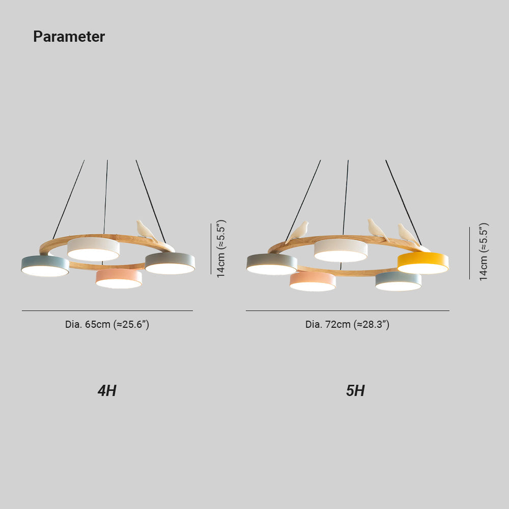 Cliff Lustre Rond avec Oiseau - Neutralighting
