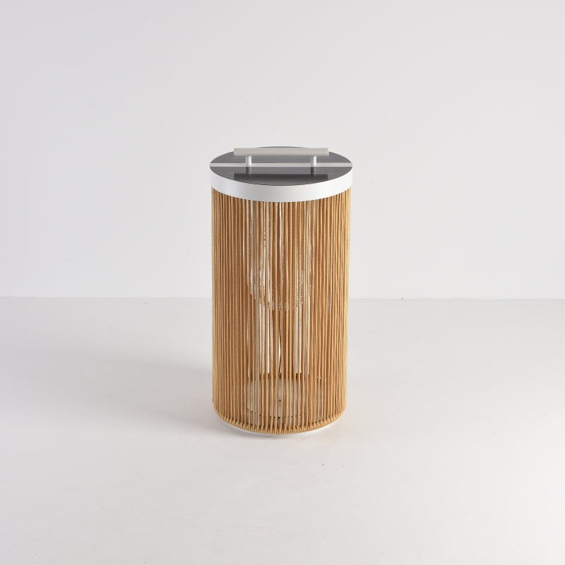 Ritta Lampadaire Cantine Moderne, Métal/Rotin, Bois, Extérieur - Neutralighting