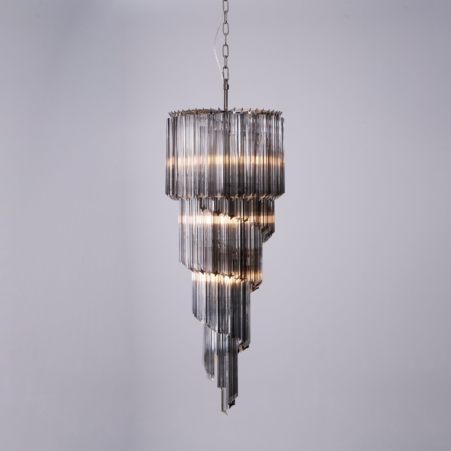 Aurora Chandelier Smoked Glass Spiral - Letslighting