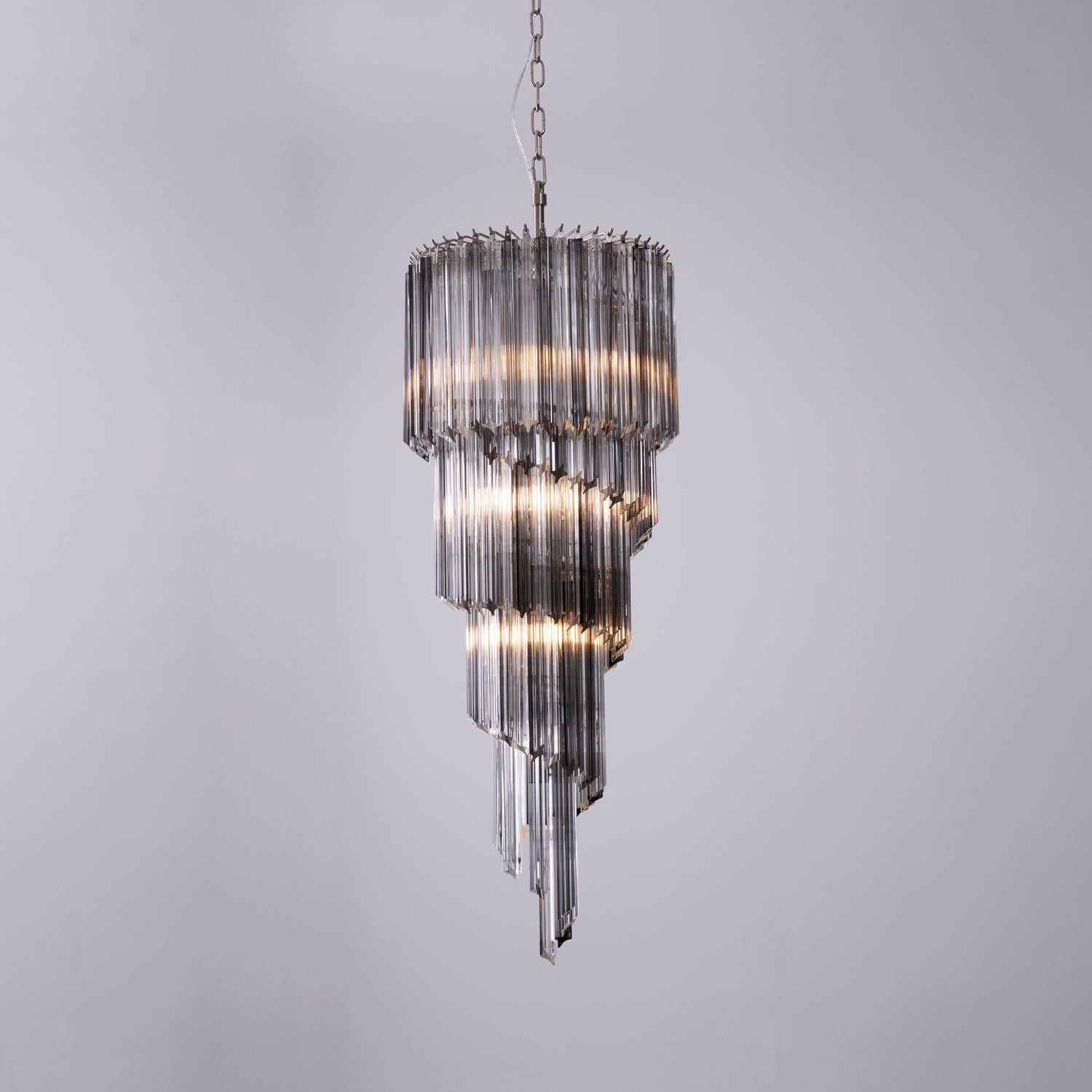 Aurora Chandelier Smoked Glass Spiral - Letslighting