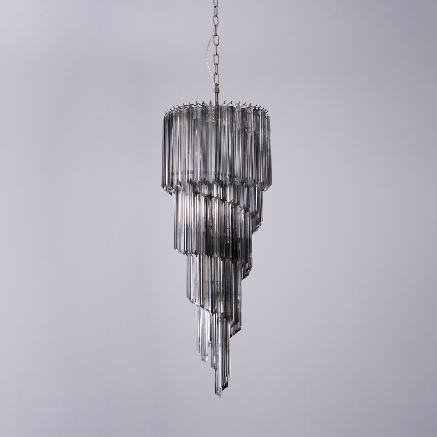 Aurora Chandelier Smoked Glass Spiral - Letslighting