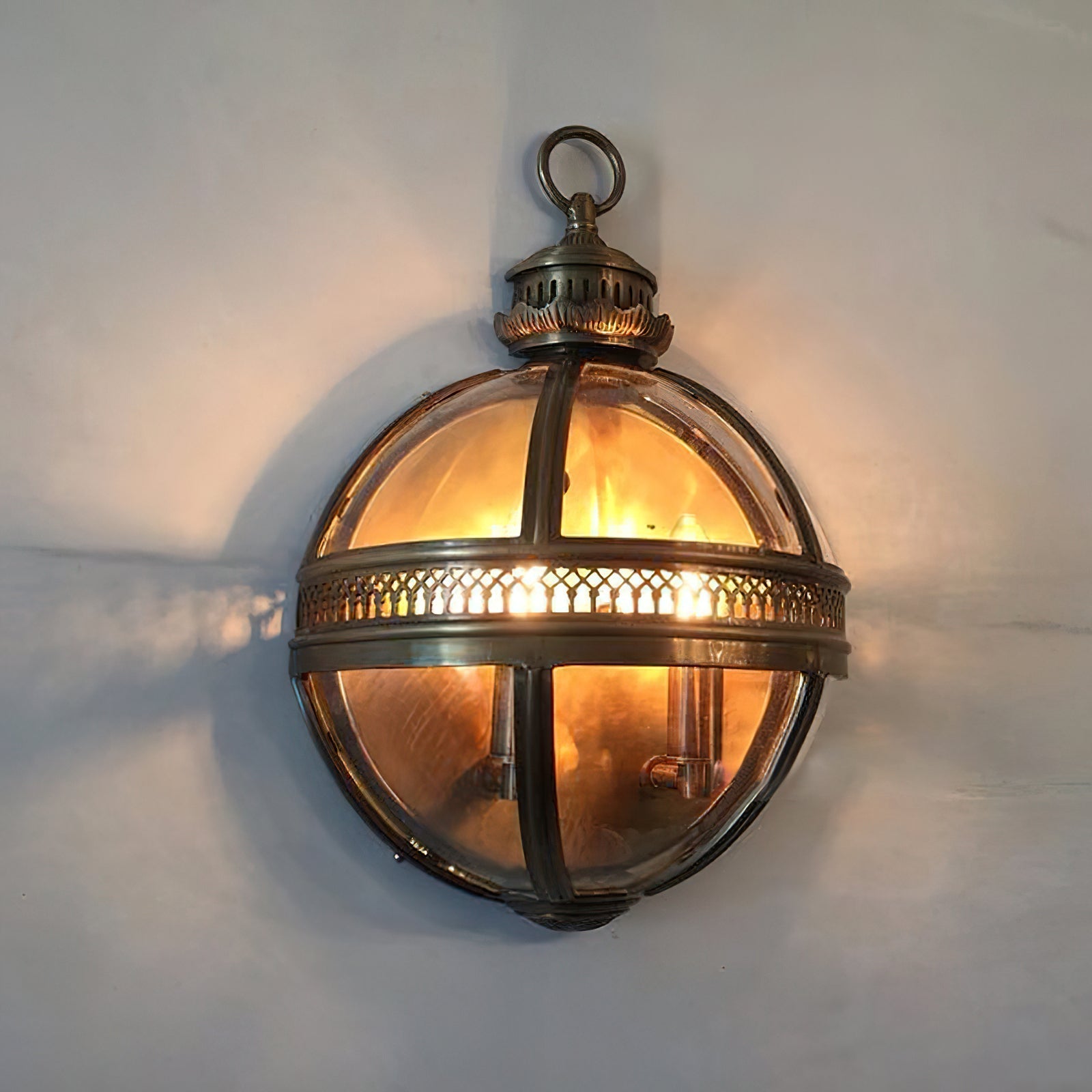 Ivy Vintage Creativity Metal Glass Wall Lamp - Lamp Copper