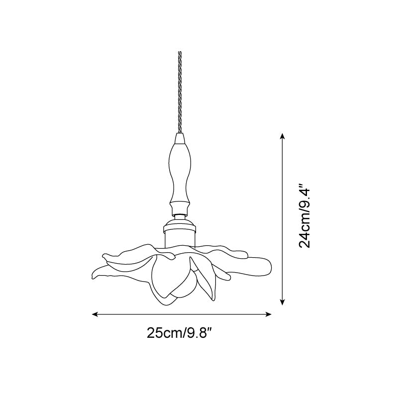 Dalie Suspension Lampe Lotus Pétales de Lotus en Résine Accents Dorés - Neutralighting
