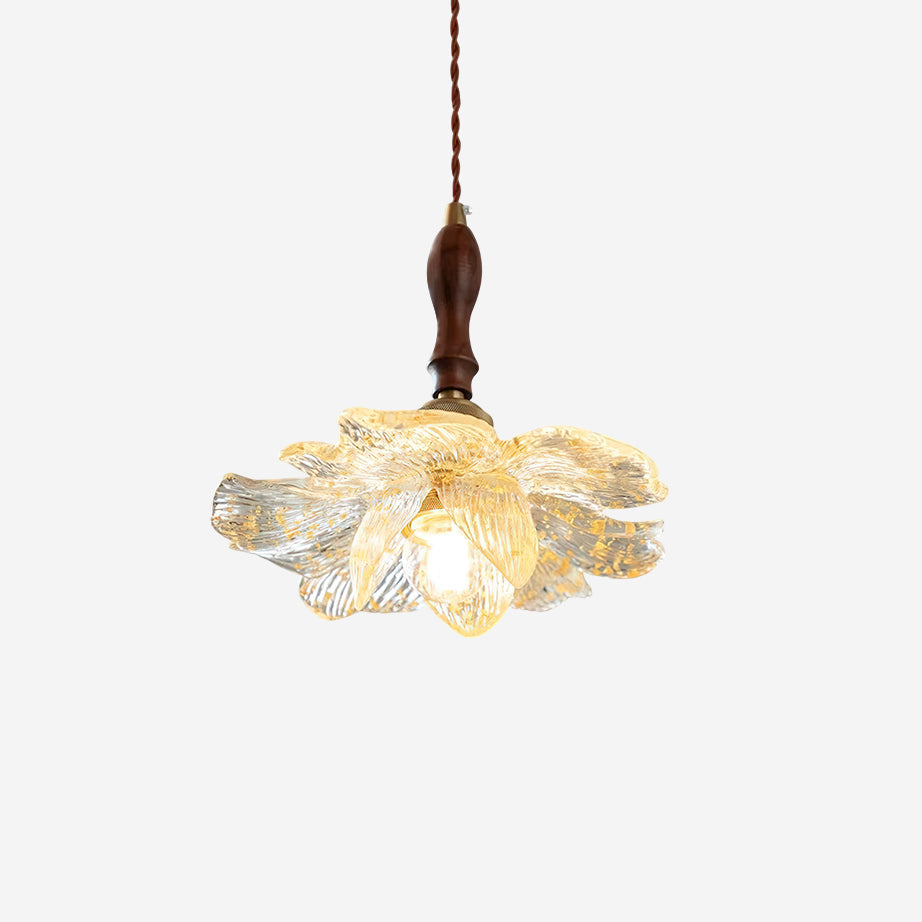 Dalie Suspension Lampe Lotus Pétales de Lotus en Résine Accents Dorés - Neutralighting