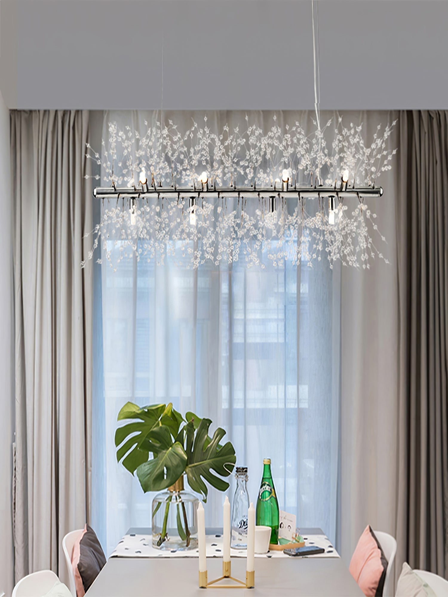 Lustra Lustre Laiton Linéaire Cristal Branche - Neutralighting