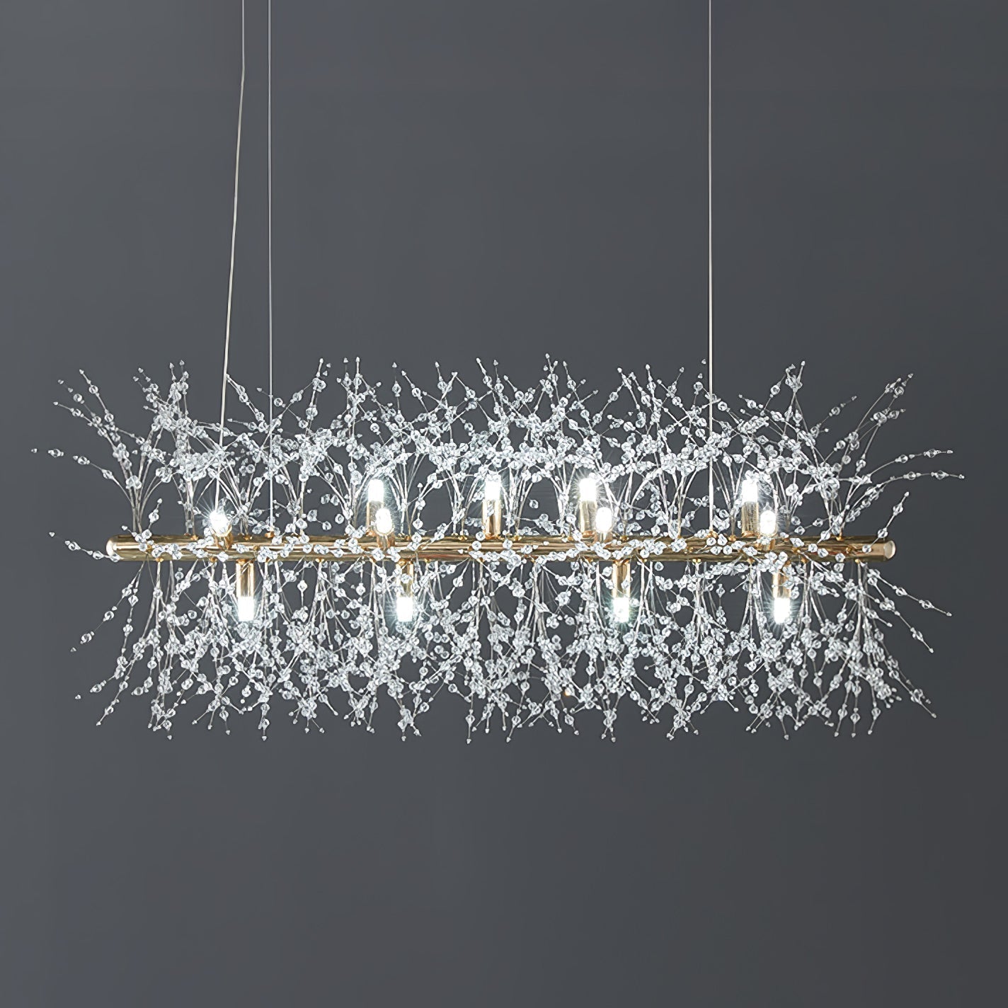Lustra Lustre Laiton Linéaire Cristal Branche - Neutralighting