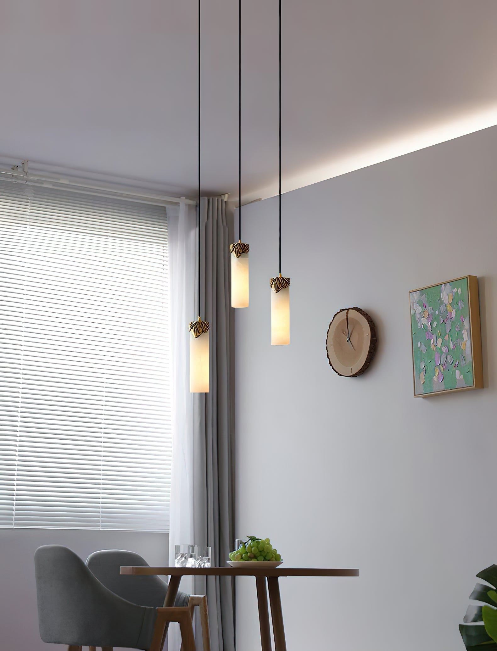 Quiver Suspension Moderne Minimaliste En Laiton Et Albâtre - Neutralighting