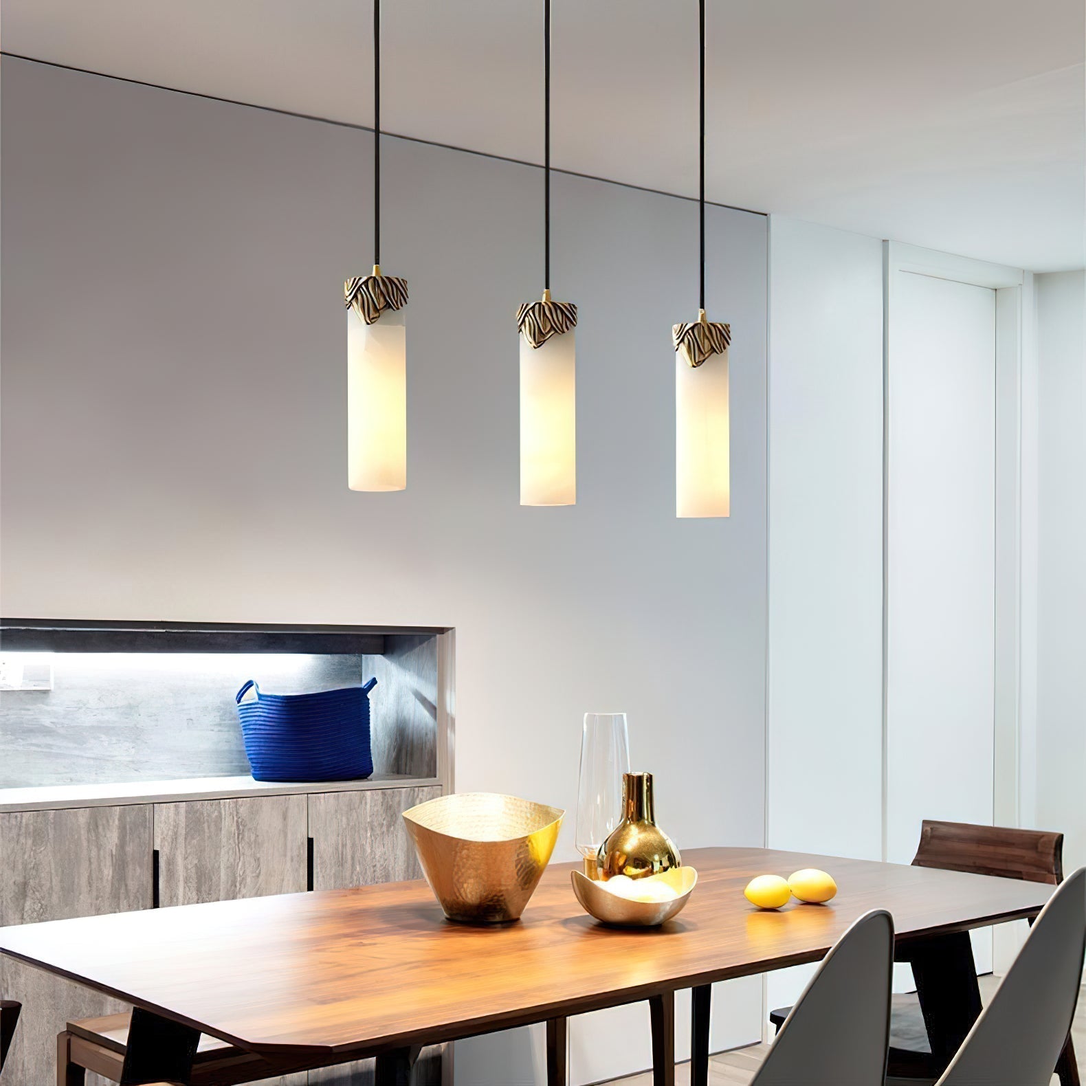 Quiver Suspension Moderne Minimaliste En Laiton Et Albâtre - Neutralighting