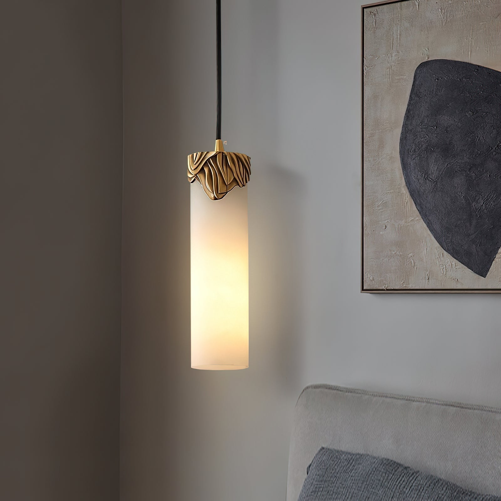 Quiver Suspension Moderne Minimaliste En Laiton Et Albâtre - Neutralighting
