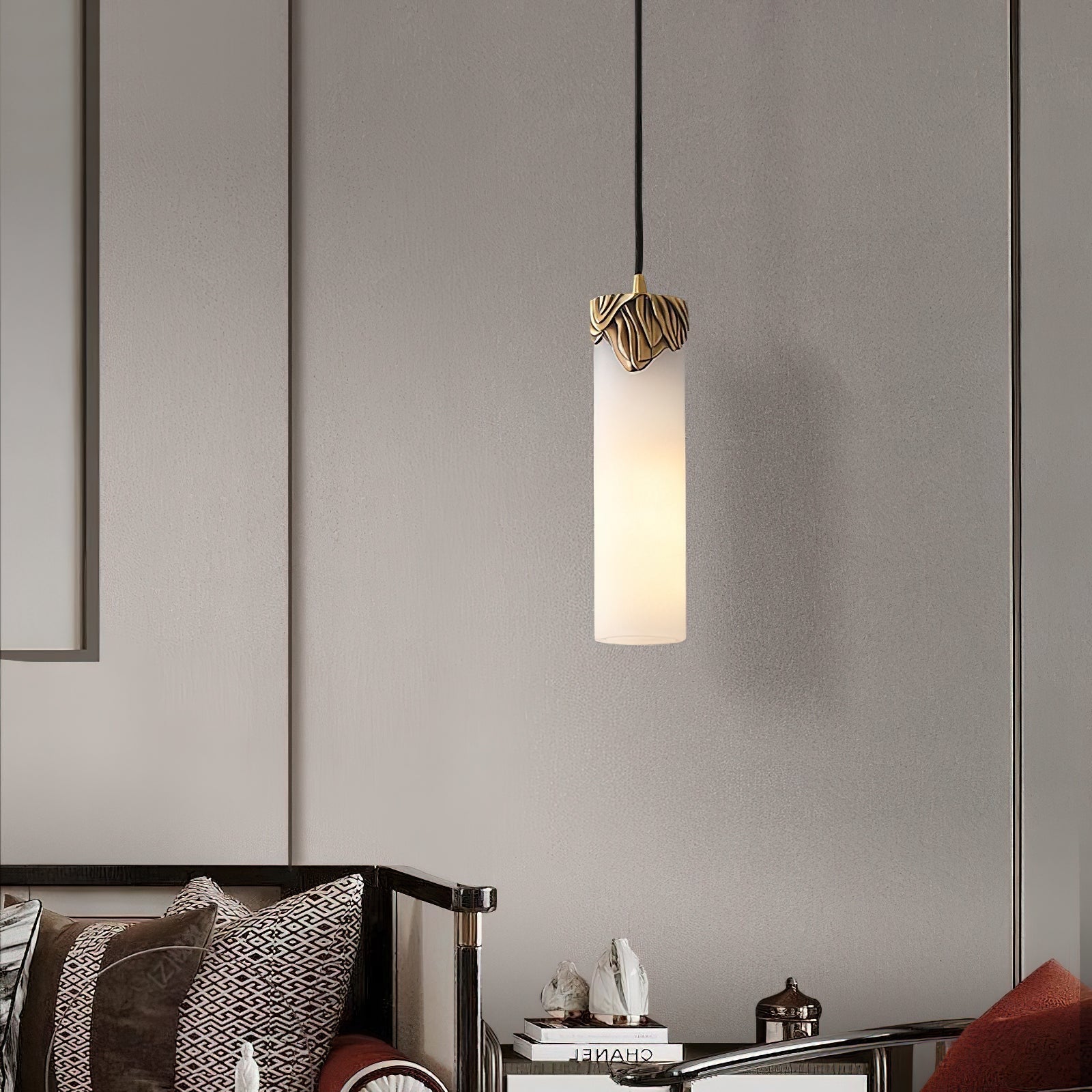 Quiver Suspension Moderne Minimaliste En Laiton Et Albâtre - Neutralighting