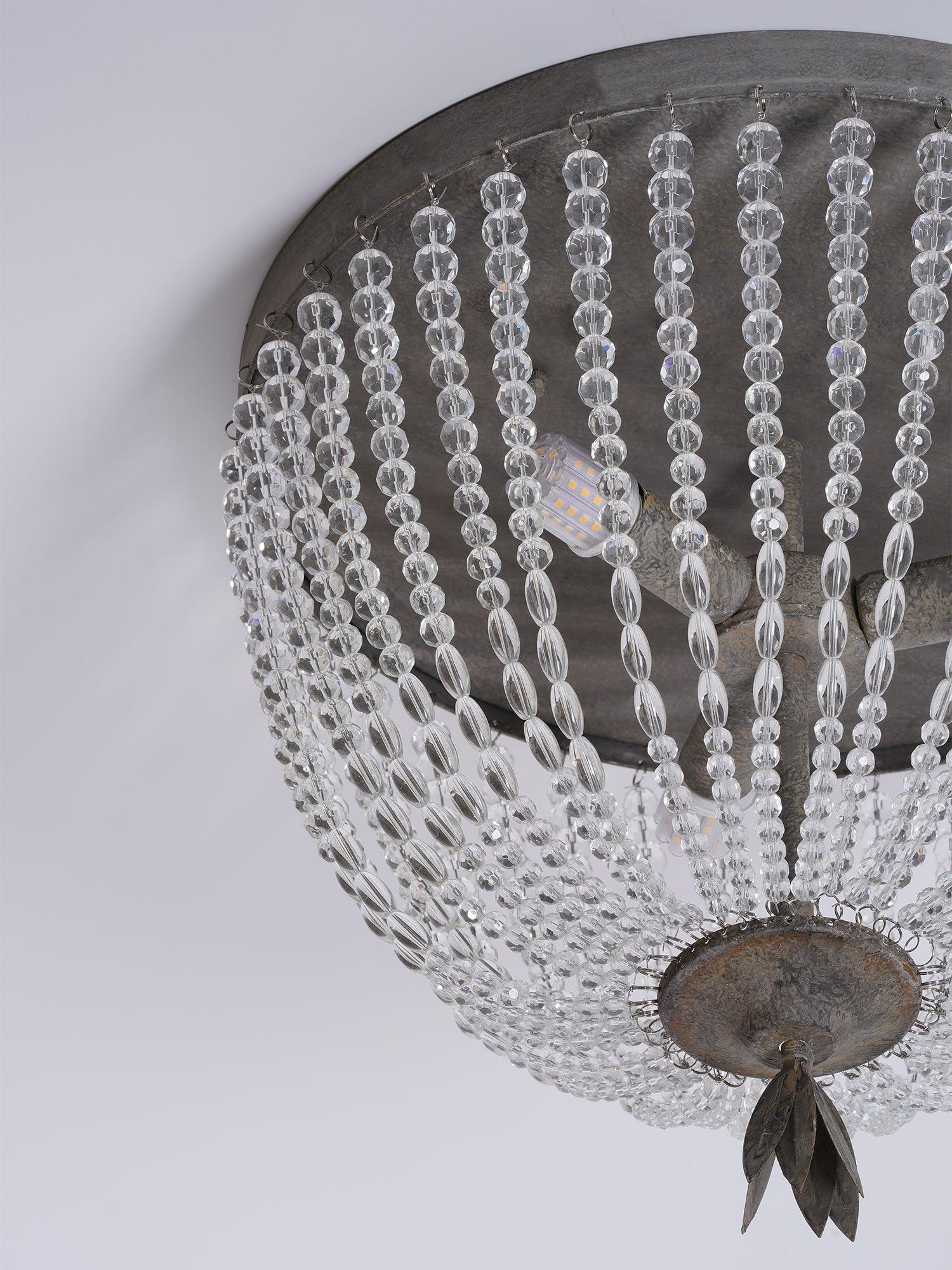 Solara Plafonnier avec brins de perles de cristal de luxe - Neutralighting