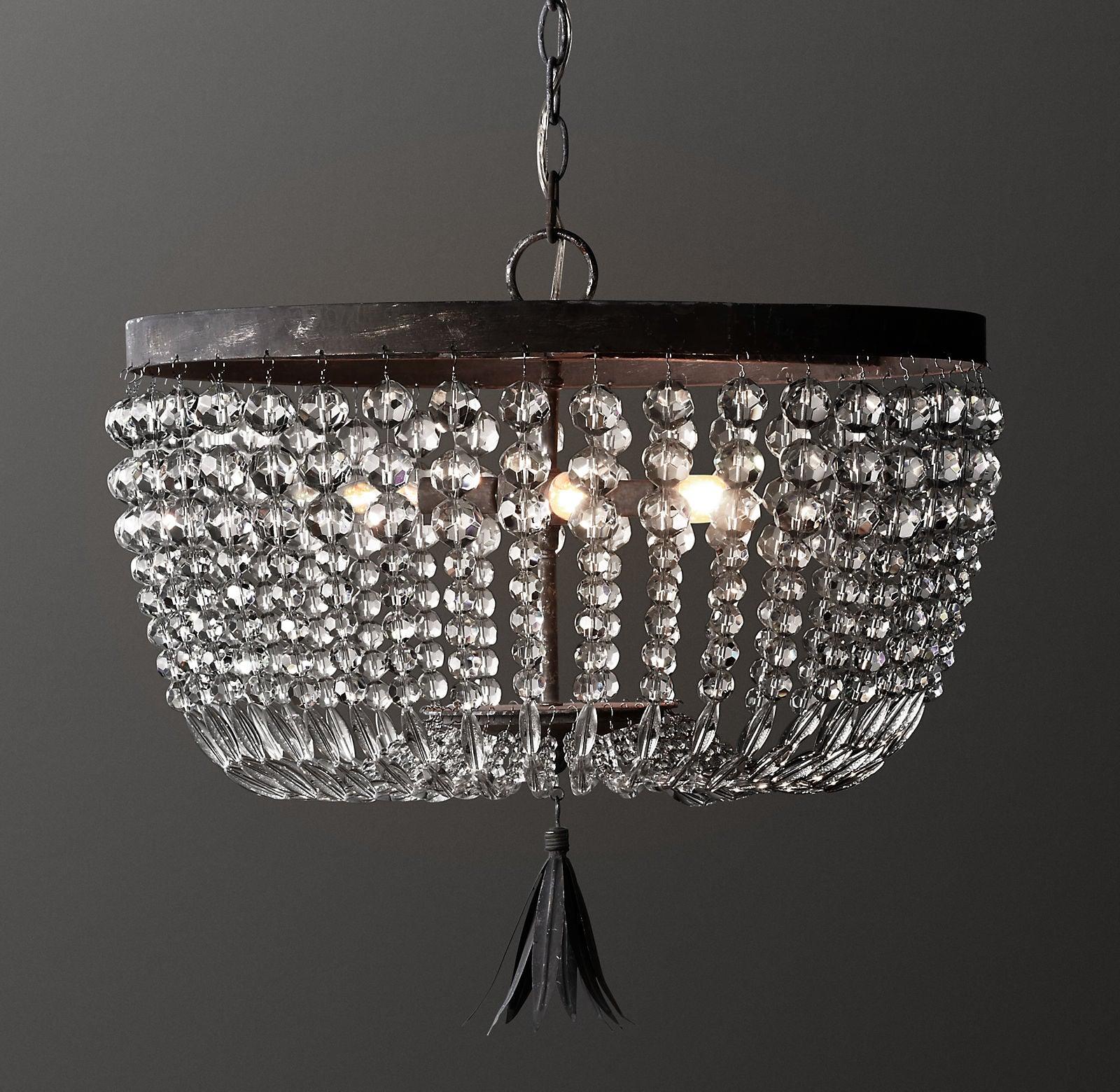 Solara Plafonnier avec brins de perles de cristal de luxe - Neutralighting
