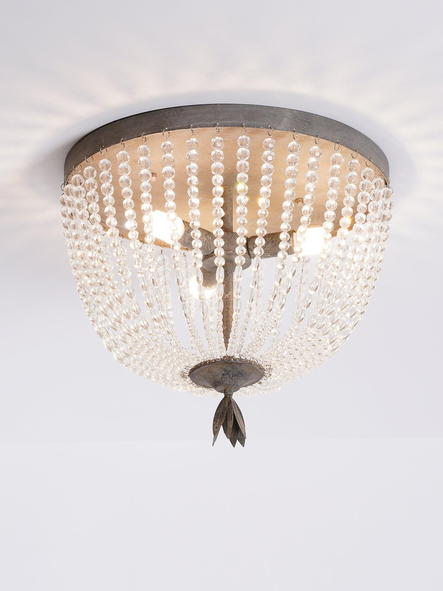 Solara Plafonnier avec brins de perles de cristal de luxe - Neutralighting