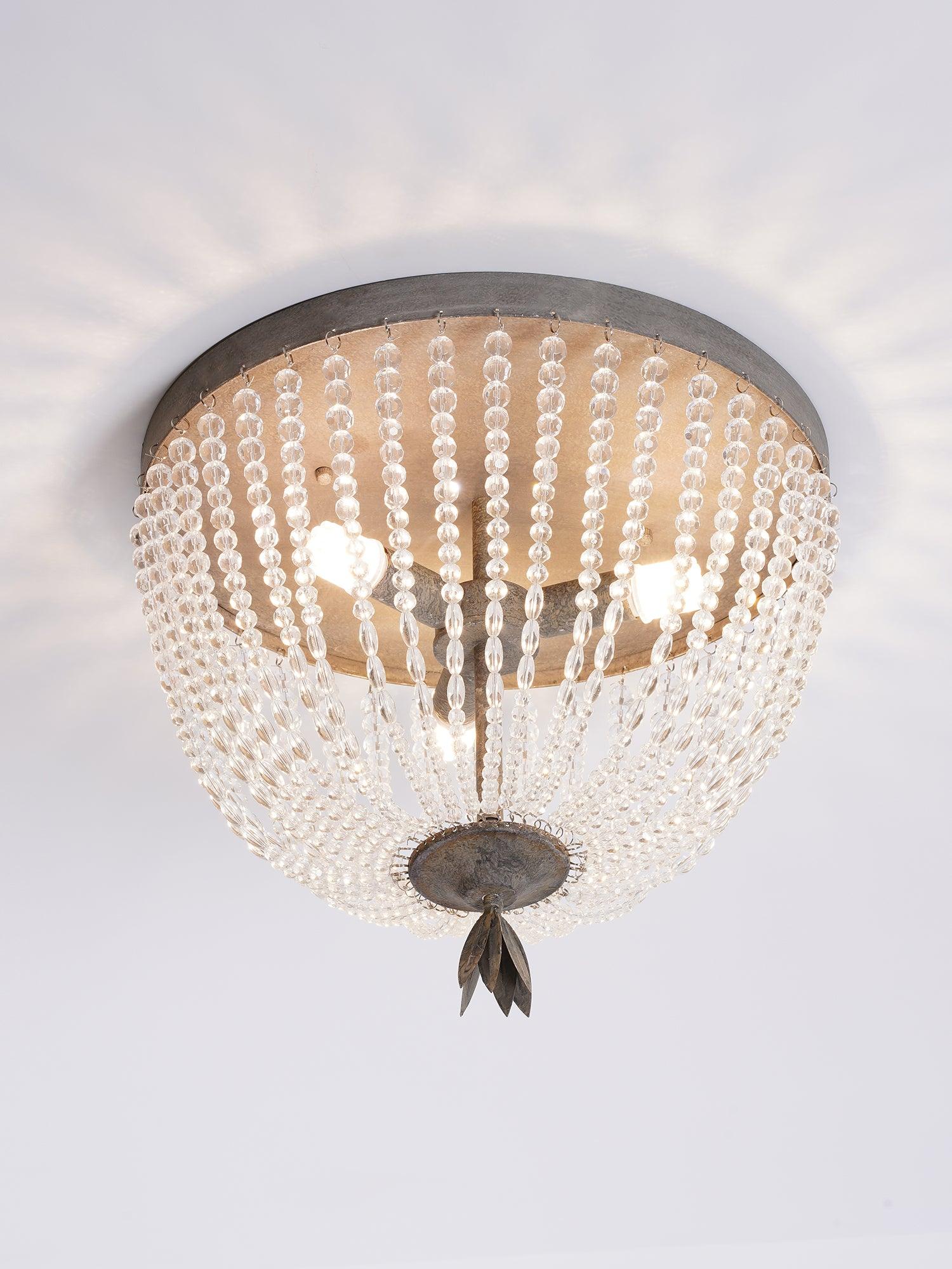 Solara Plafonnier avec brins de perles de cristal de luxe - Neutralighting
