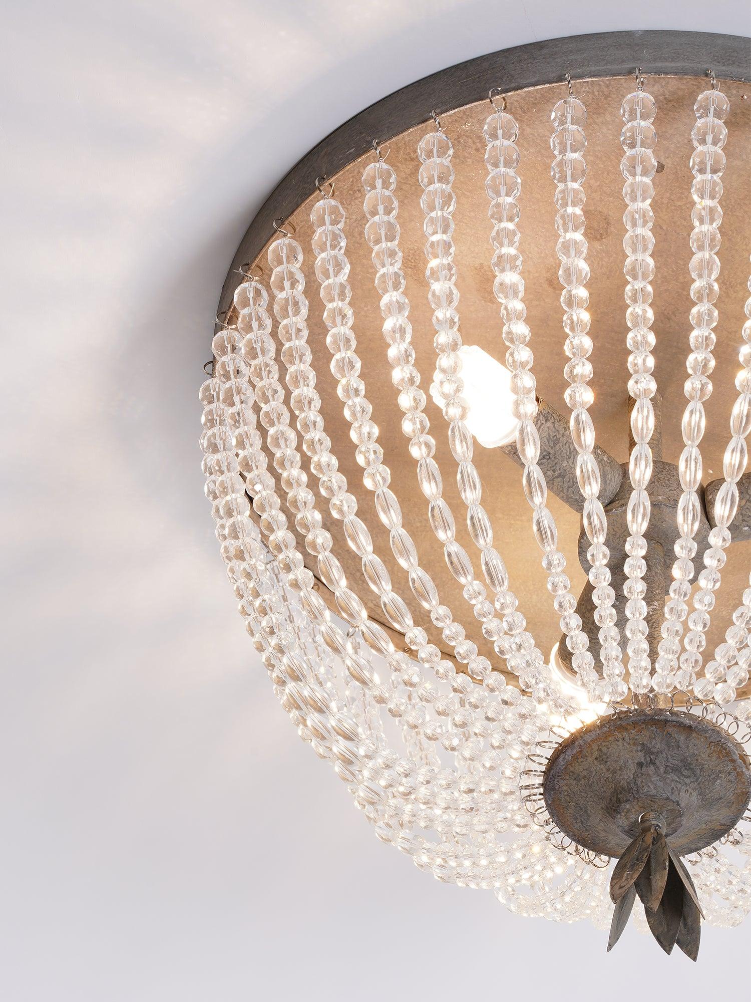 Solara Plafonnier avec brins de perles de cristal de luxe - Neutralighting