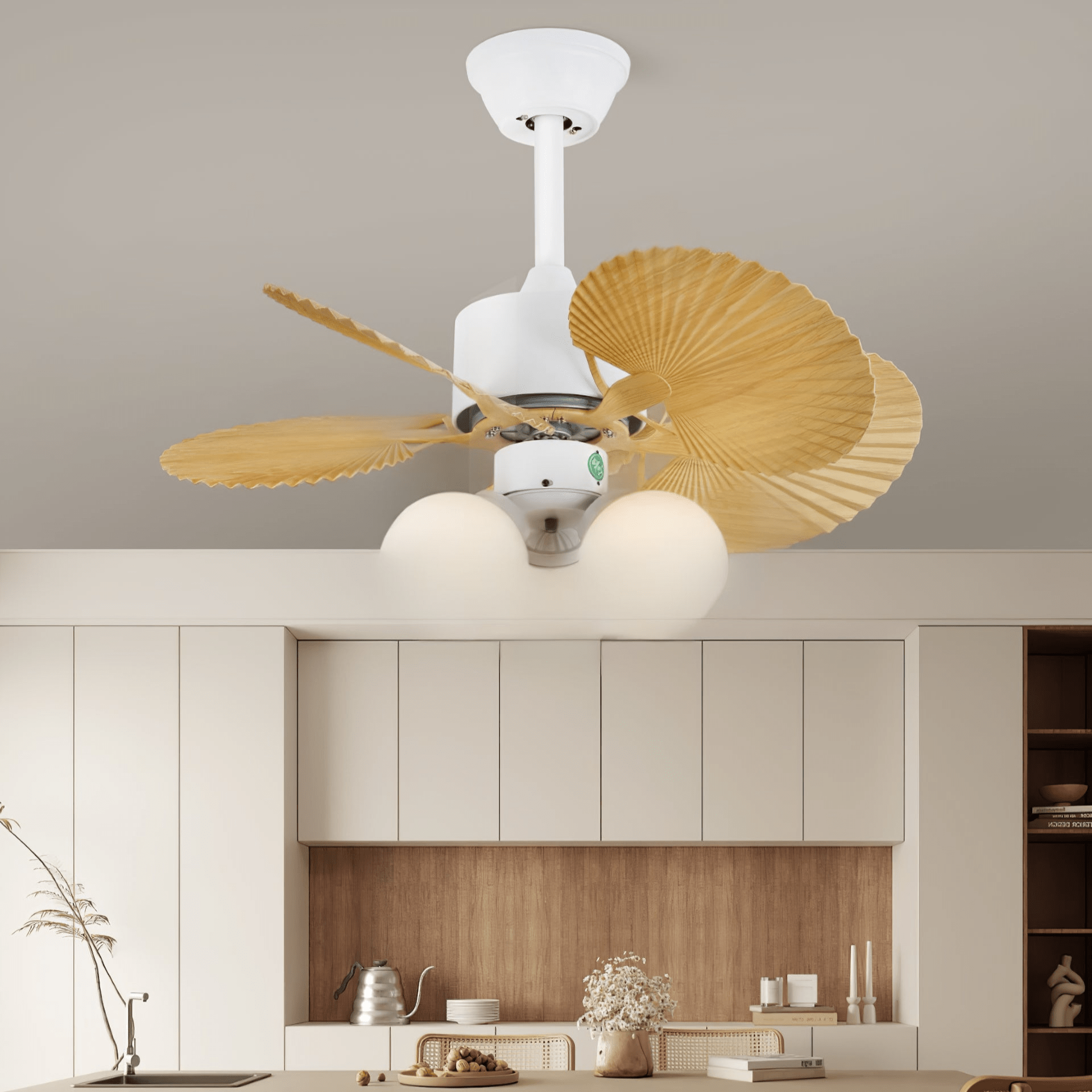 Vue détaillée du moteur en cuivre pur du ventilateur de plafond Aurelia