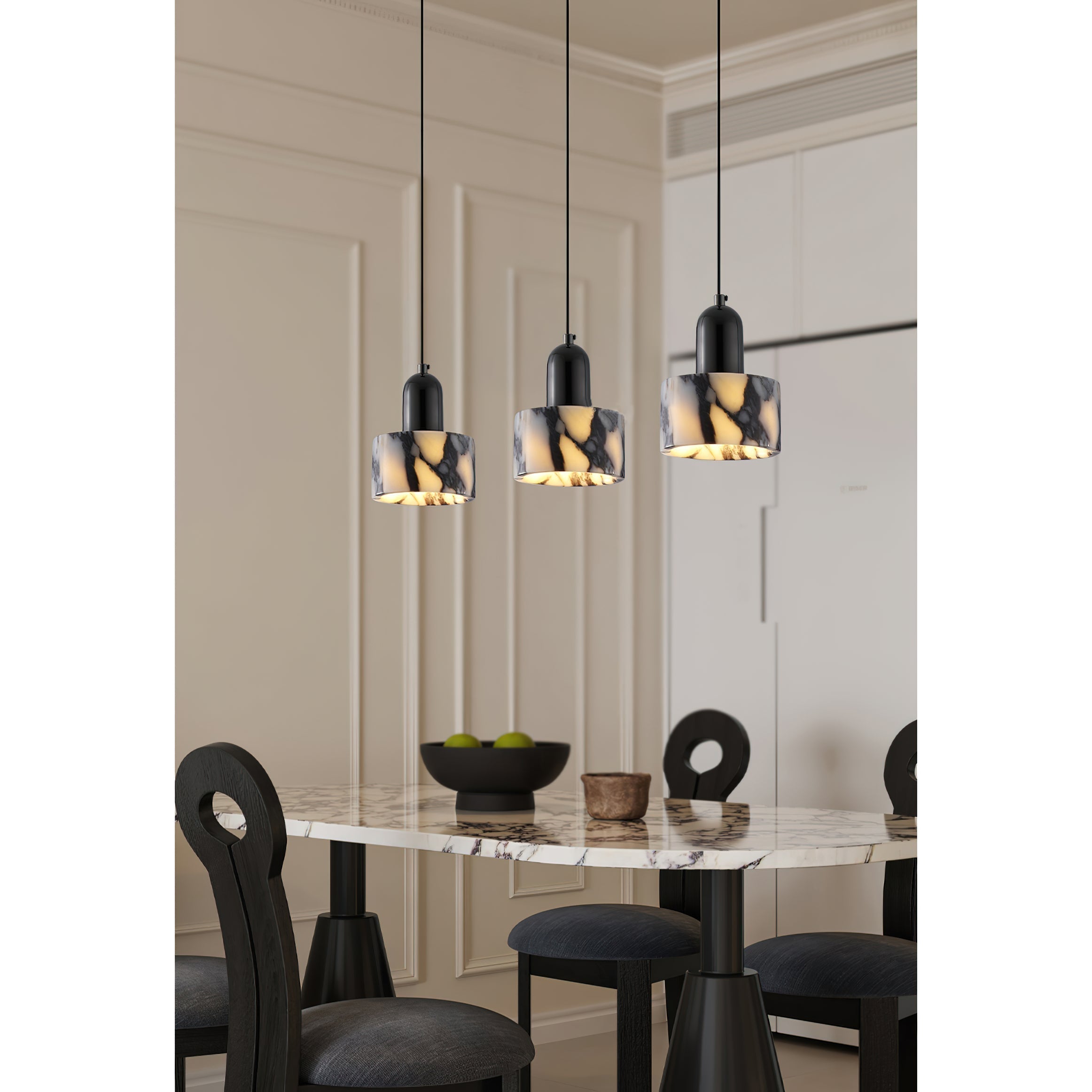 Flair Modern Minimalist Marble Metal Pendant Lamp - Lamp Copper