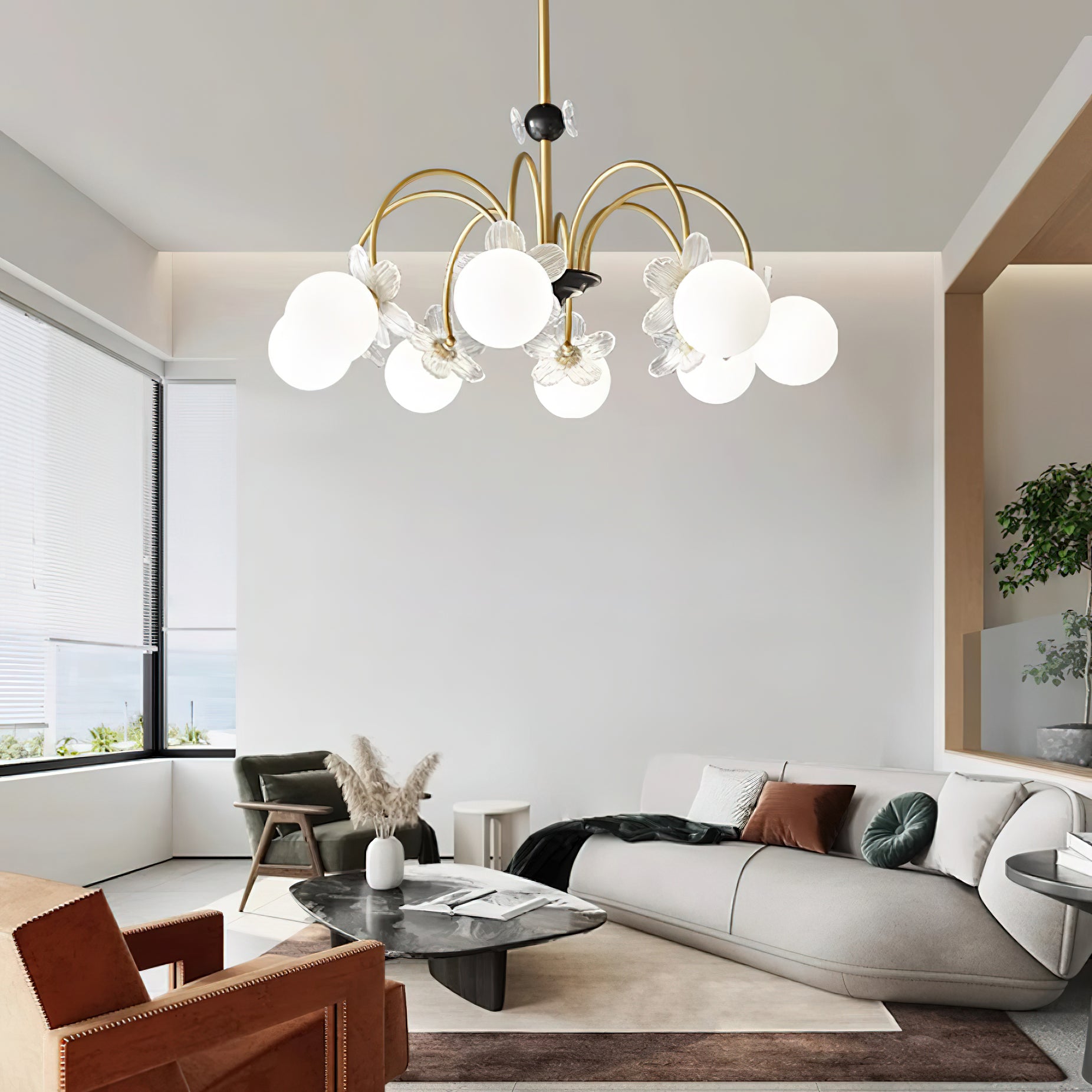 Petalia Lustre Laiton - Neutralighting