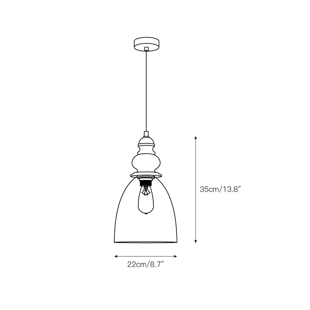Inert Lampe Pendante en Bois et Verre Minimaliste Moderne - Neutralighting