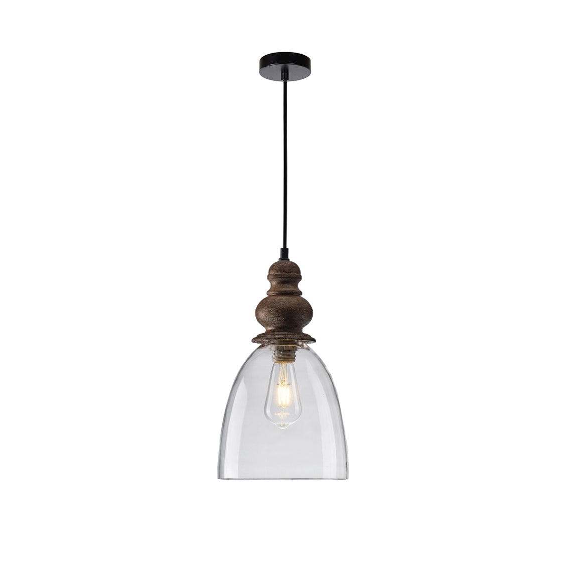 Inert Lampe Pendante en Bois et Verre Minimaliste Moderne - Neutralighting