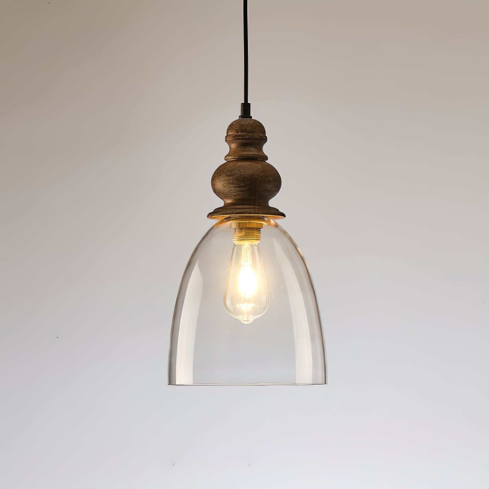 Inert Lampe Pendante en Bois et Verre Minimaliste Moderne - Neutralighting