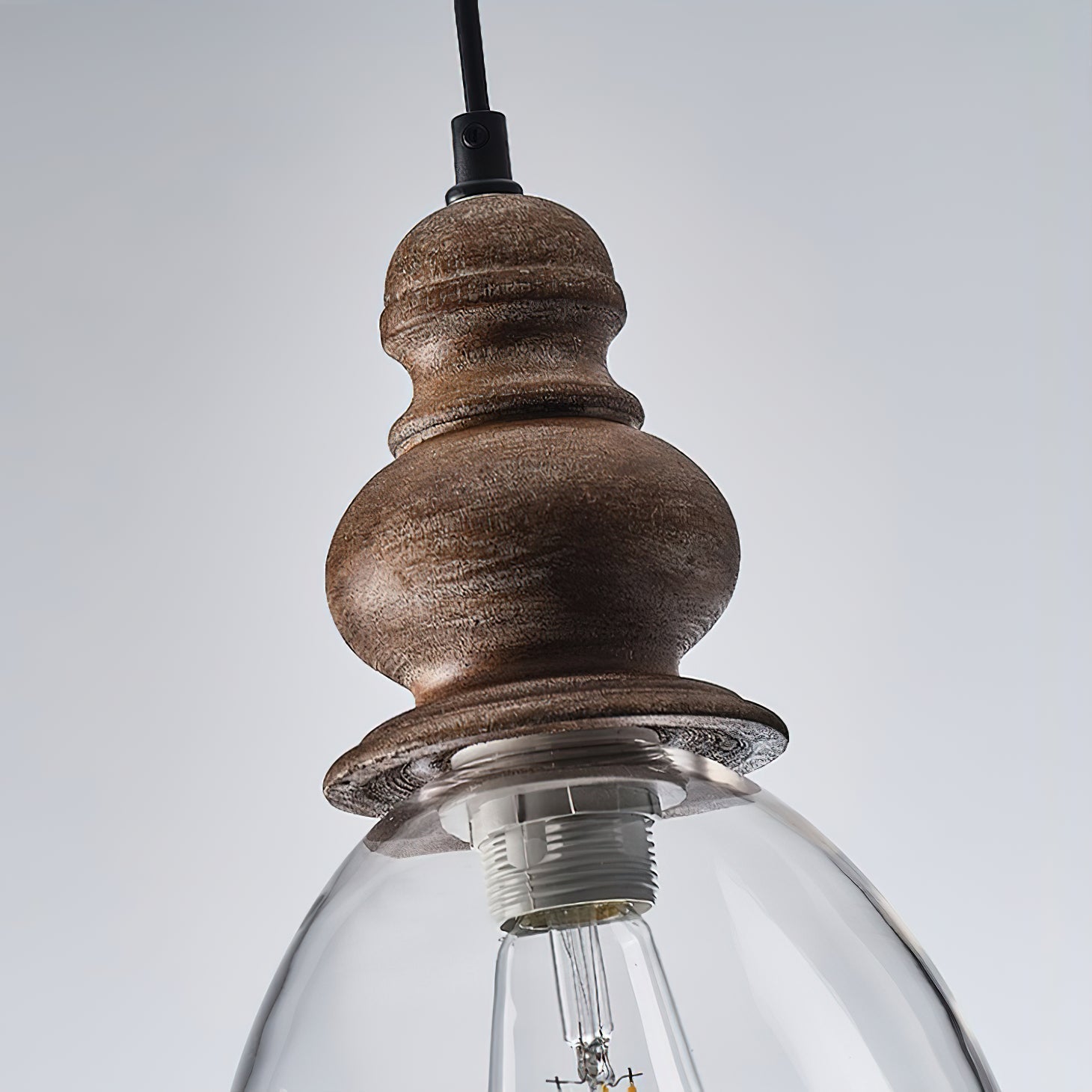 Inert Lampe Pendante en Bois et Verre Minimaliste Moderne - Neutralighting