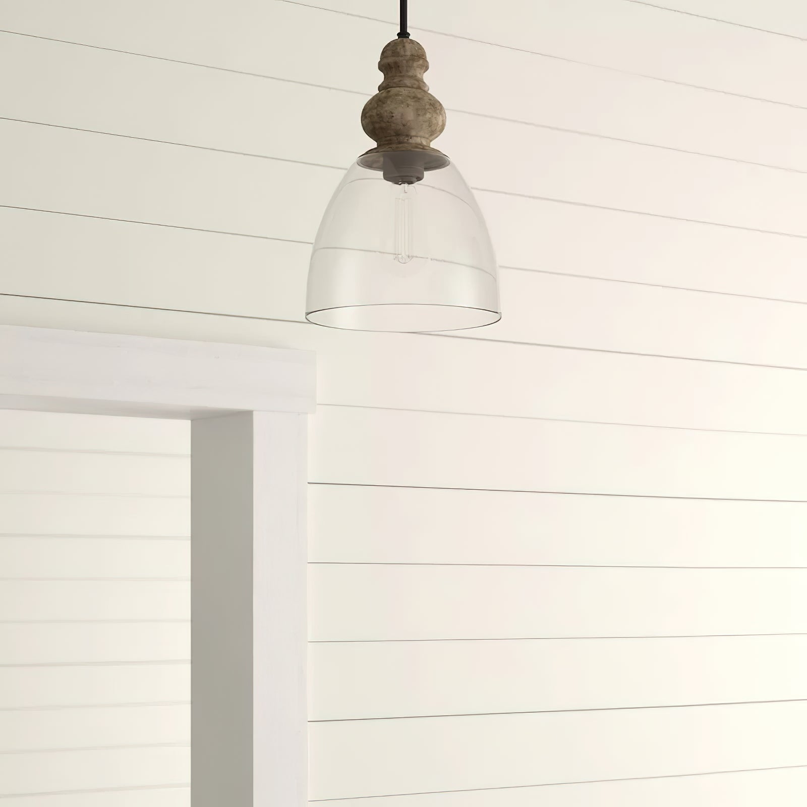 Inert Lampe Pendante en Bois et Verre Minimaliste Moderne - Neutralighting