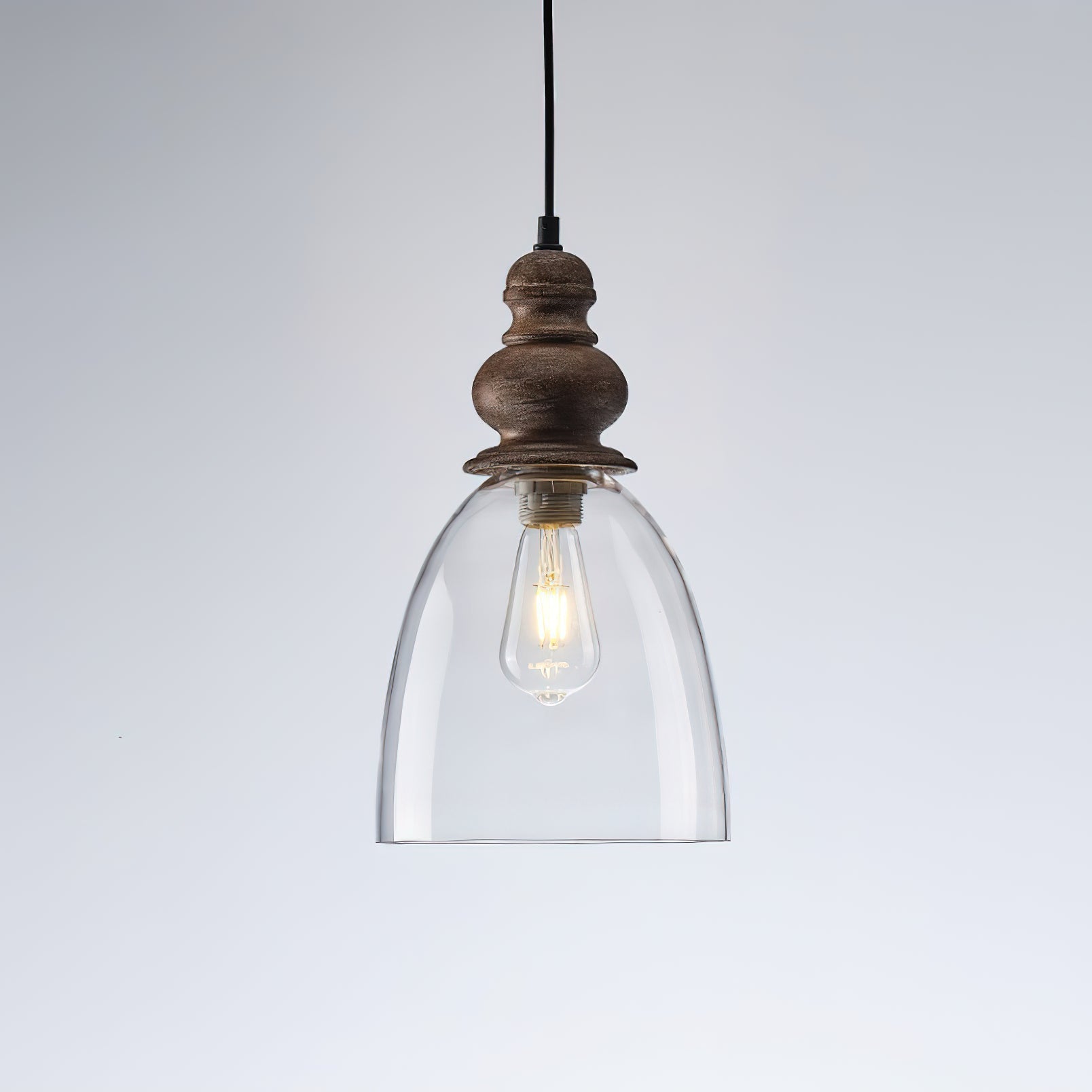 Inert Lampe Pendante en Bois et Verre Minimaliste Moderne - Neutralighting