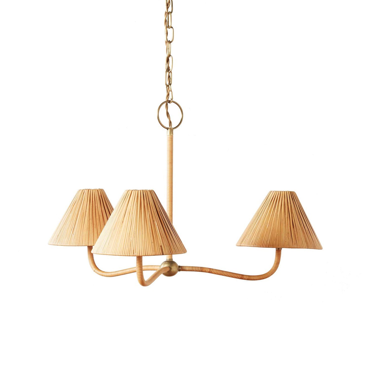 Delphine Chandelier Métal Rattan Tissé Naturel Élégance - Neutralighting