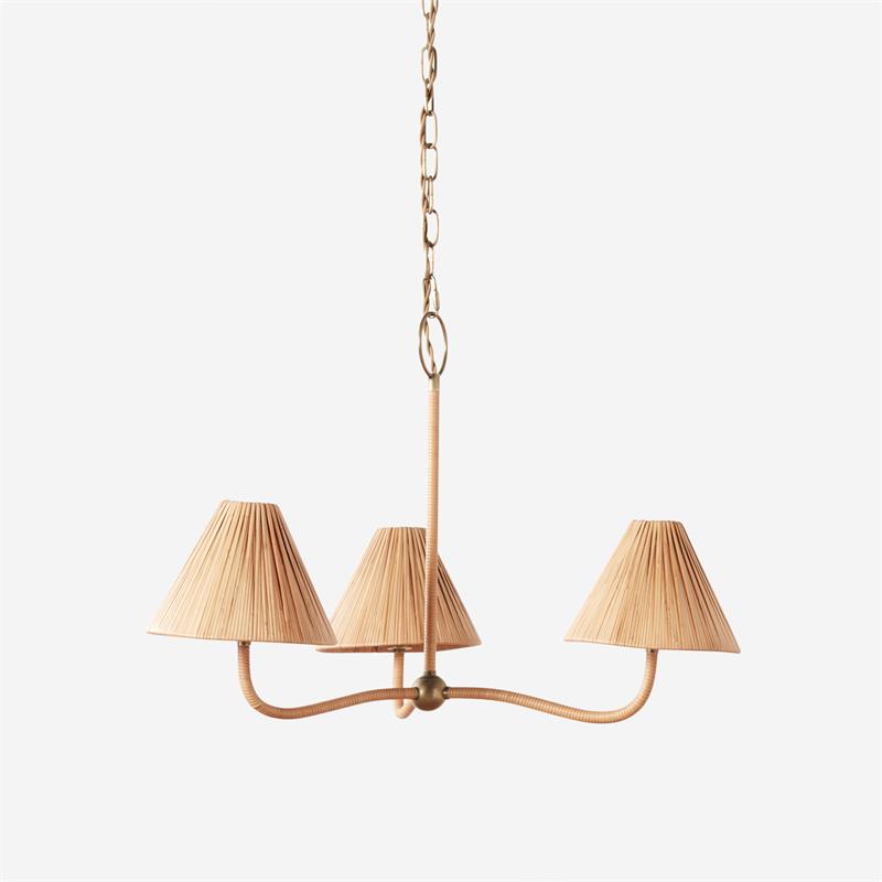 Delphine Chandelier Métal Rattan Tissé Naturel Élégance - Neutralighting