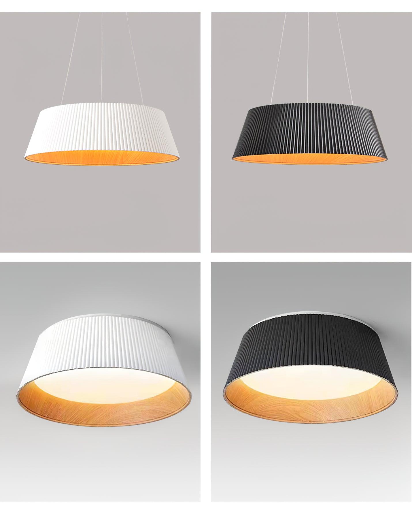 Delta Pendant Lamp Low Profile Wood Interior - Letslighting