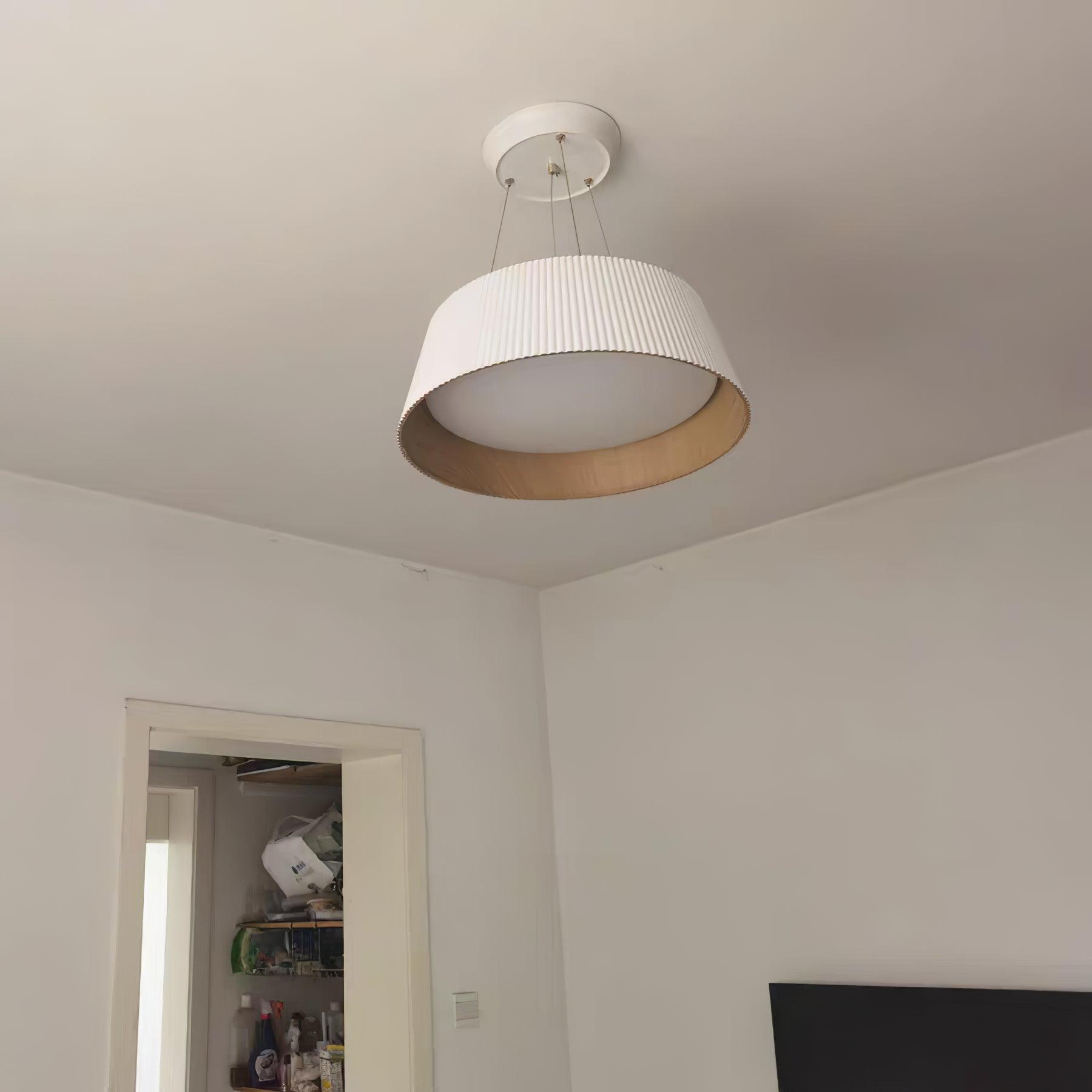 Delta Pendant Lamp Low Profile Wood Interior - Letslighting