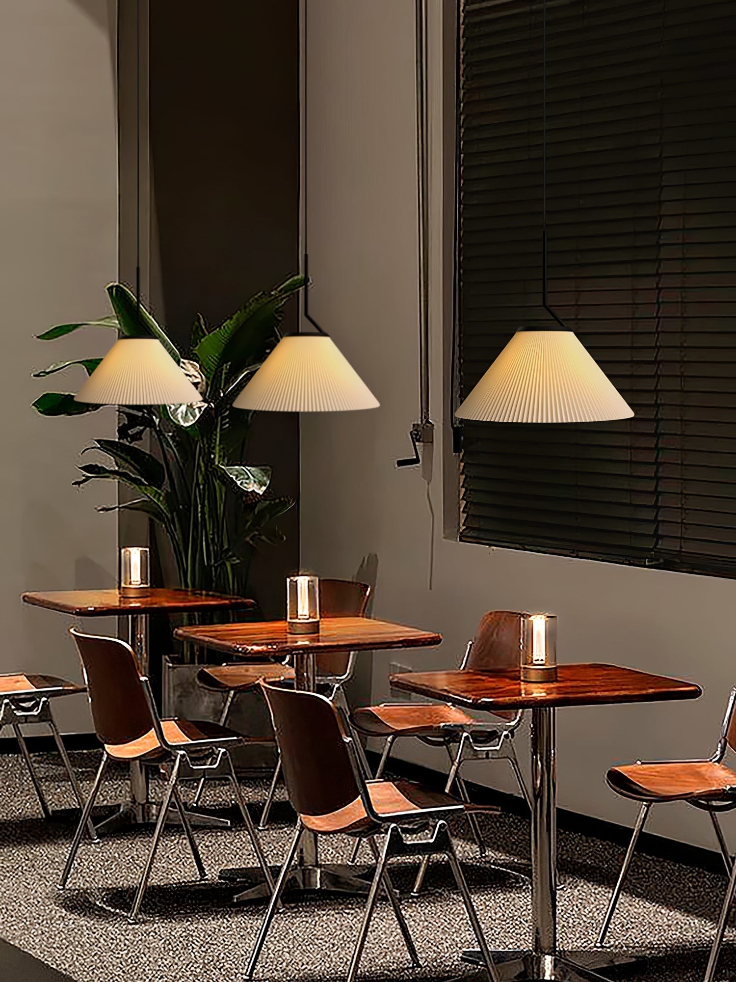 Knell Lampe Pendante en Métal Noir Plastique Plissée Minimaliste Moderne - Neutralighting