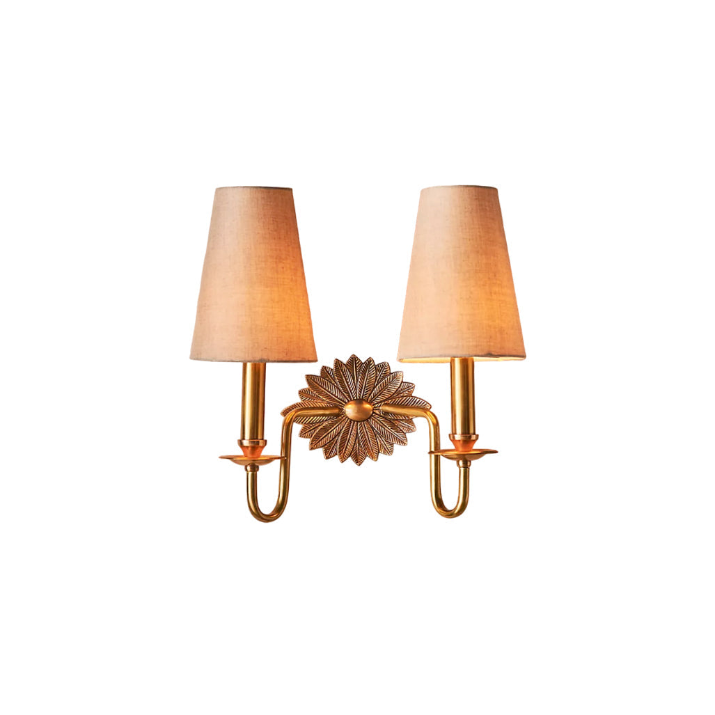 Nimb Applique Murale Double en Tissu et Laiton Élégance Premium - Neutralighting