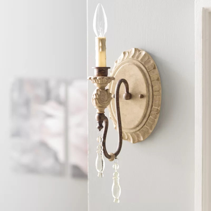 Quell Lampe Murale Industrielle Vintage En Bois Et Métal Antique - Neutralighting