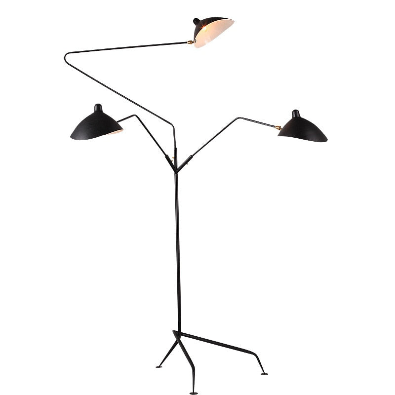Arisha Lampadaire Cône Industriel, Métal, Noir, Salon - Neutralighting