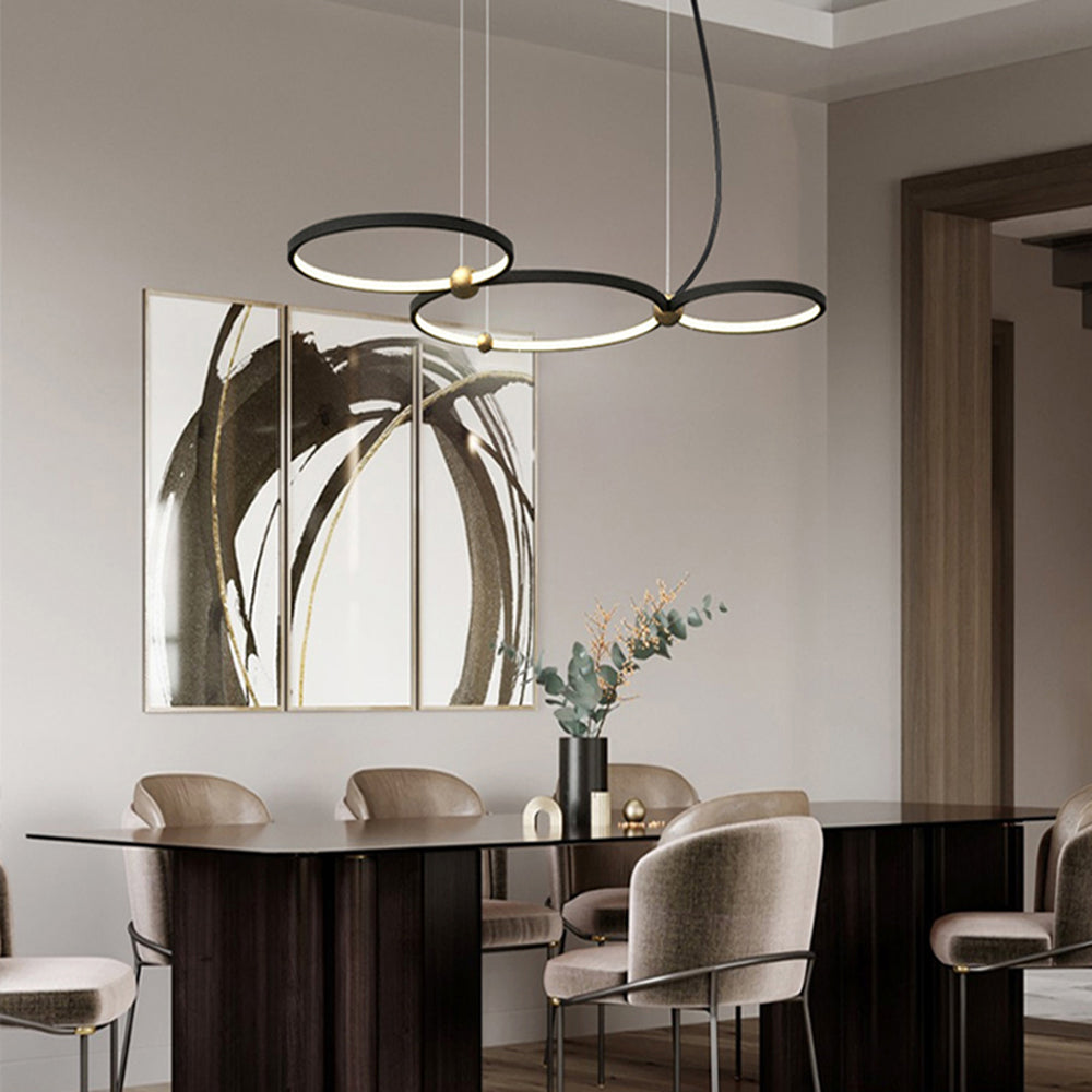Arisha Suspension Anneau Moderne, Métal/Acrylique, Noir, Salon/Salle à Manger - Neutralighting