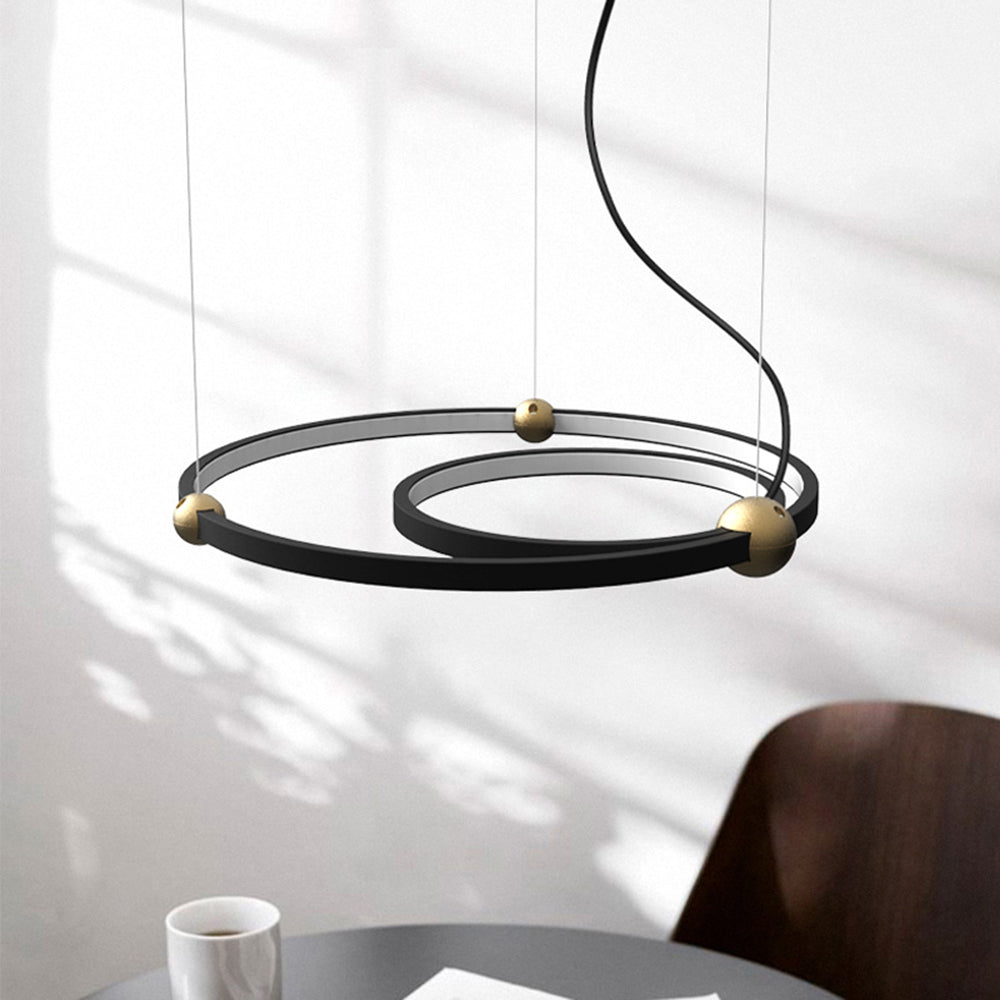 Arisha Suspension Anneau Moderne, Métal/Acrylique, Noir, Salon/Salle à Manger - Neutralighting