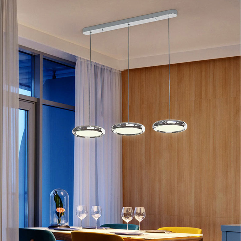 Arisha Suspension Ronde Moderne, Métal/Acrylique, Argent/Or/Rose Rouge, Salon