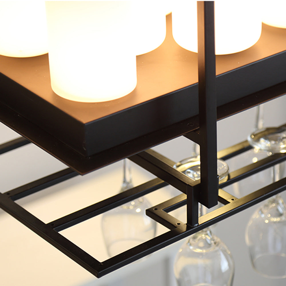 Silva Suspension Cylindre Moderne, Métal/Verre, Blanc/Noir, Restaurant/Bar - Neutralighting