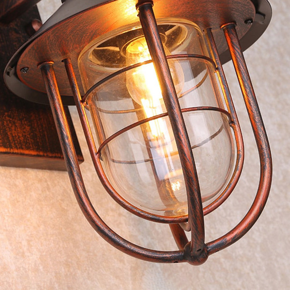 Silva Applique Murale Lanterne Vintage, Métal/Verre, Cuivré, Balcon - Neutralighting