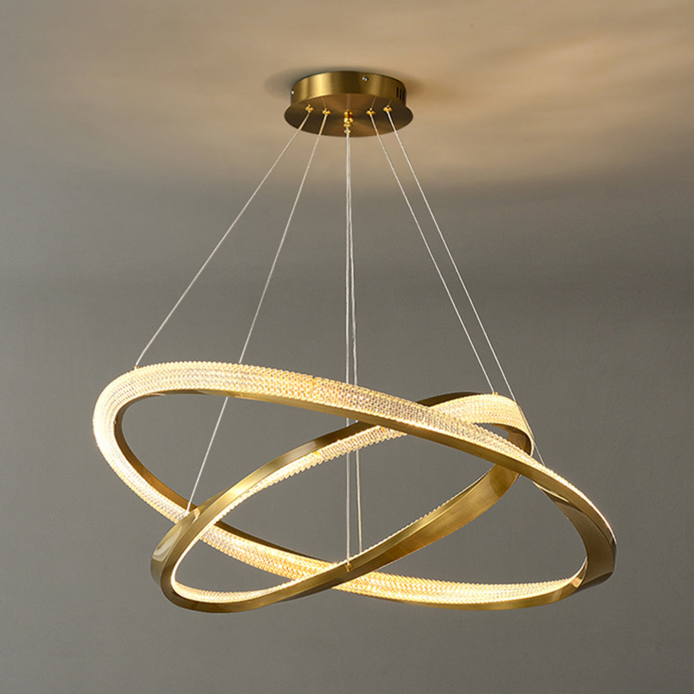Arisha Suspension Anneau Moderne, Métal/Acrylique, Or/Argent, Salon/Chambre à Coucher - Neutralighting