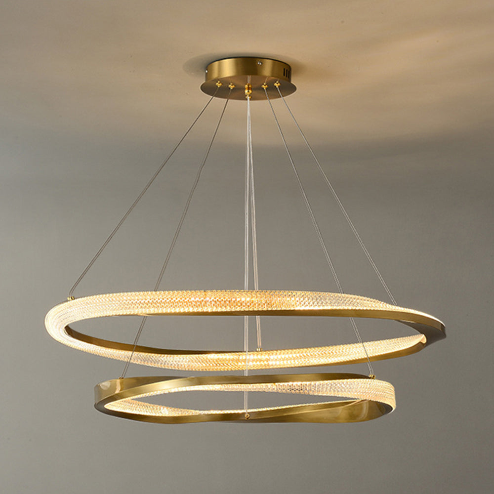 Arisha Suspension Anneau Moderne, Métal/Acrylique, Or/Argent, Salon/Chambre à Coucher - Neutralighting