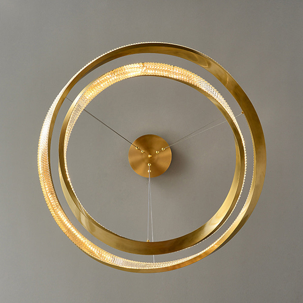 Arisha Suspension Anneau Moderne, Métal/Acrylique, Or/Argent, Salon/Chambre à Coucher - Neutralighting