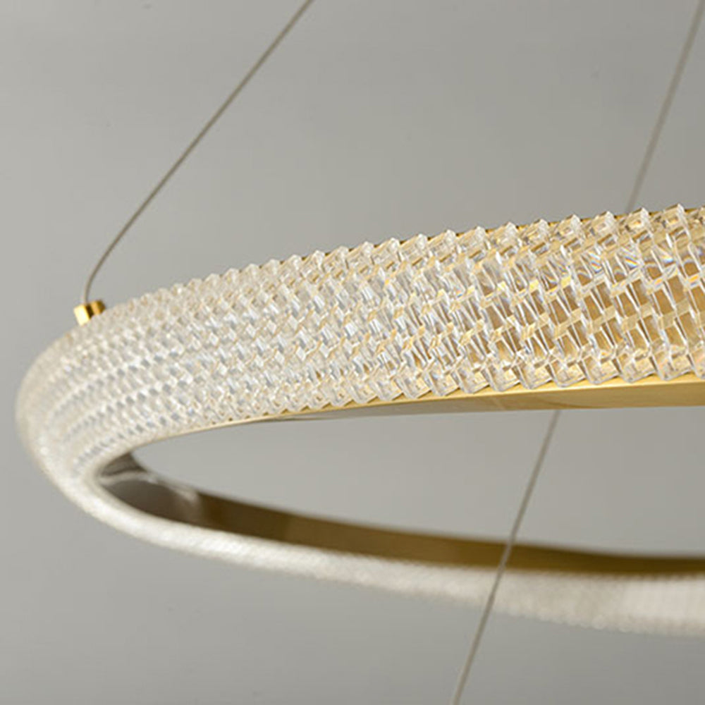 Arisha Suspension Anneau Moderne, Métal/Acrylique, Or/Argent, Salon/Chambre à Coucher - Neutralighting
